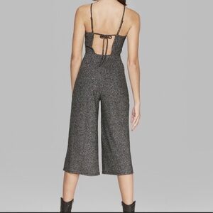 Wild Fable Metallic Ribbed Cropped Jumpsuit Large
